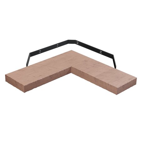 DESIGNS OF DISTINCTION 10" X 30" X 30" Rustic Hand Scraped Corner Floating Shelf - Red Oak 01FL103030AK1